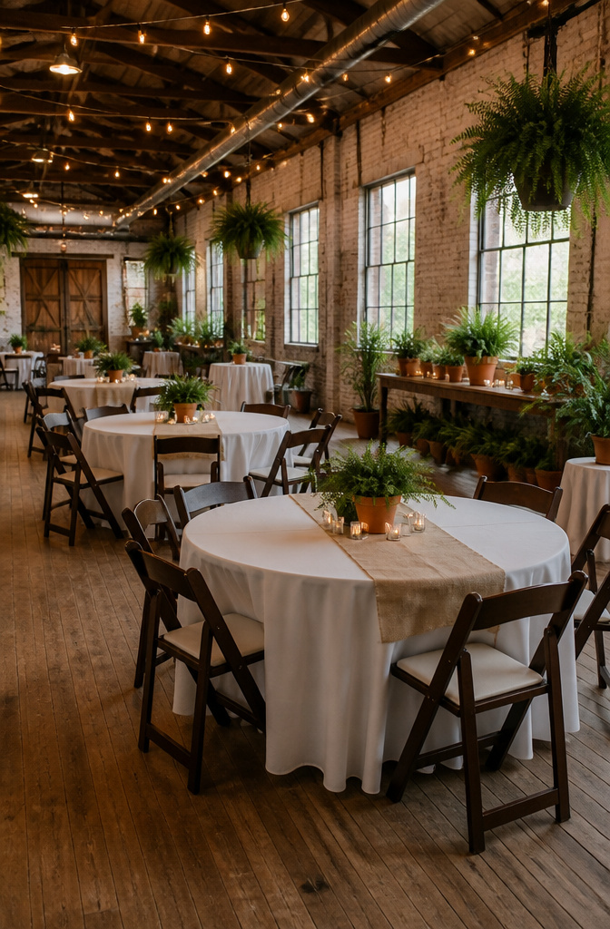 10 Reception Decor Ideas for Every Wedding Style in 2026 10 Potted plants used as centerpieces on wedding reception tables.