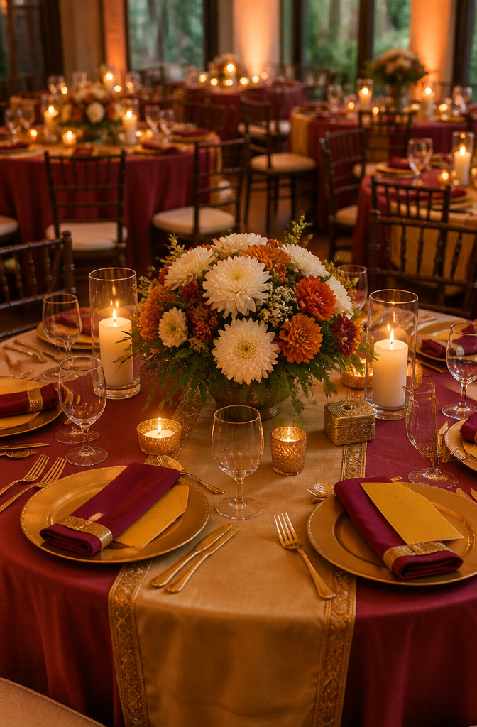 10 Reception Decor Ideas for Every Wedding Style in 2026 12 Reception table featuring cultural elements and seasonal blooms.