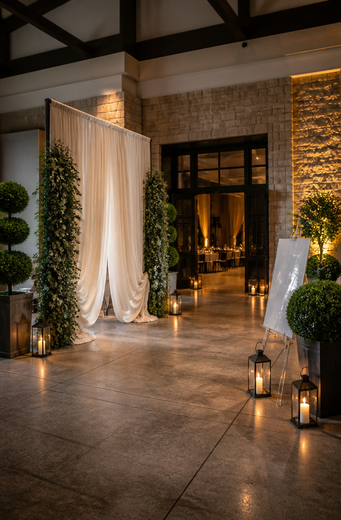 10 Reception Decor Ideas for Every Wedding Style in 2026 4 Welcome sign displayed at the entrance of a wedding reception.