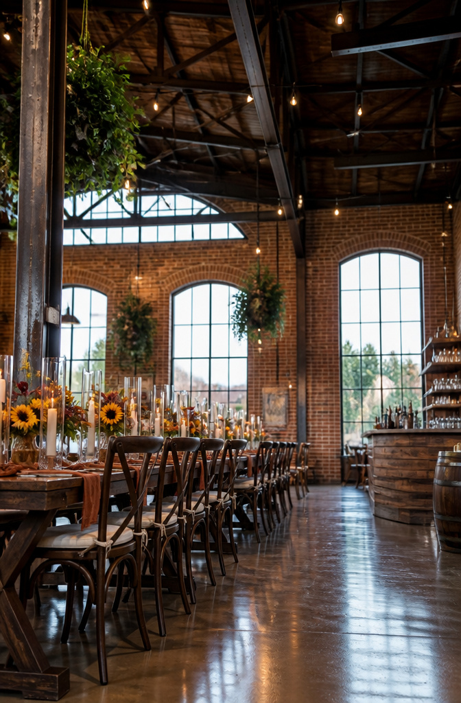 8 Wedding Ideas Places You Can Actually Book for 2026 3 An industrial-style venue with brick walls and steel beams.