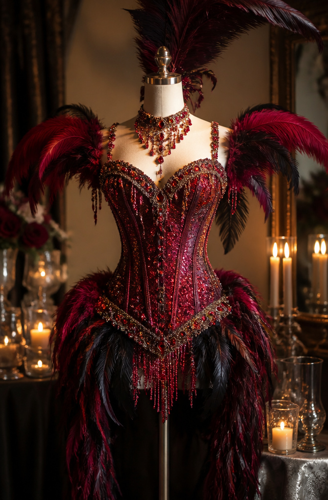 A burlesque performer captivating an audience at a wedding reception.