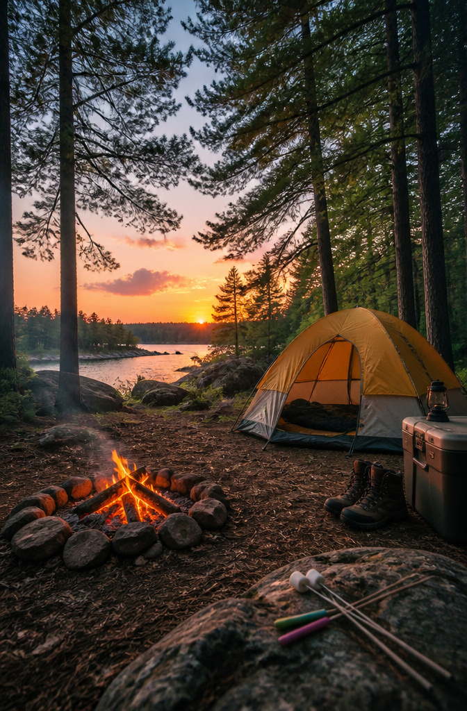 20 Summer Bucket List Ideas to Make 2026 Your Best Season 3 A tent set up in a campsite surrounded by trees and nature.