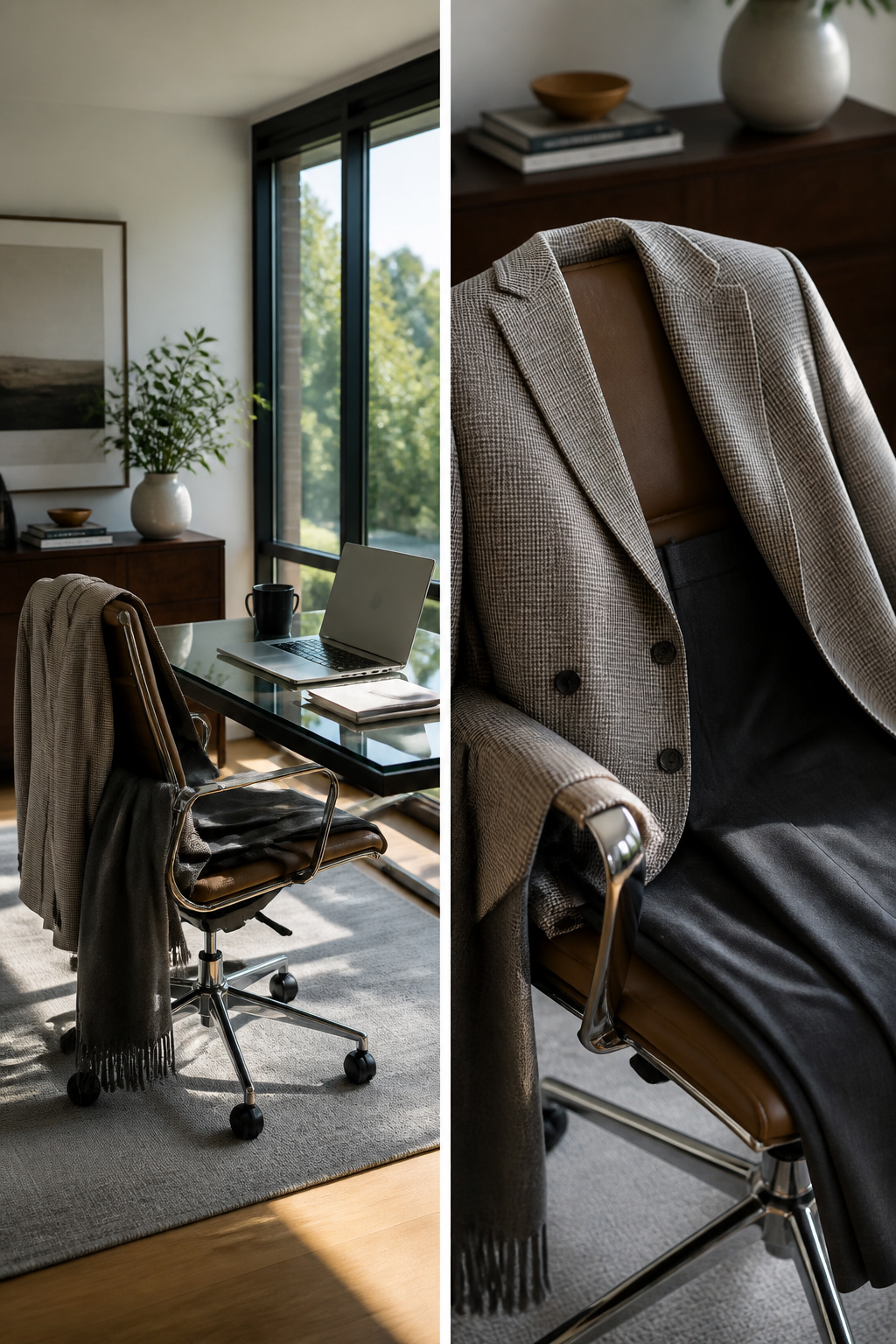 An outfit suitable for both office and after-work settings displayed.