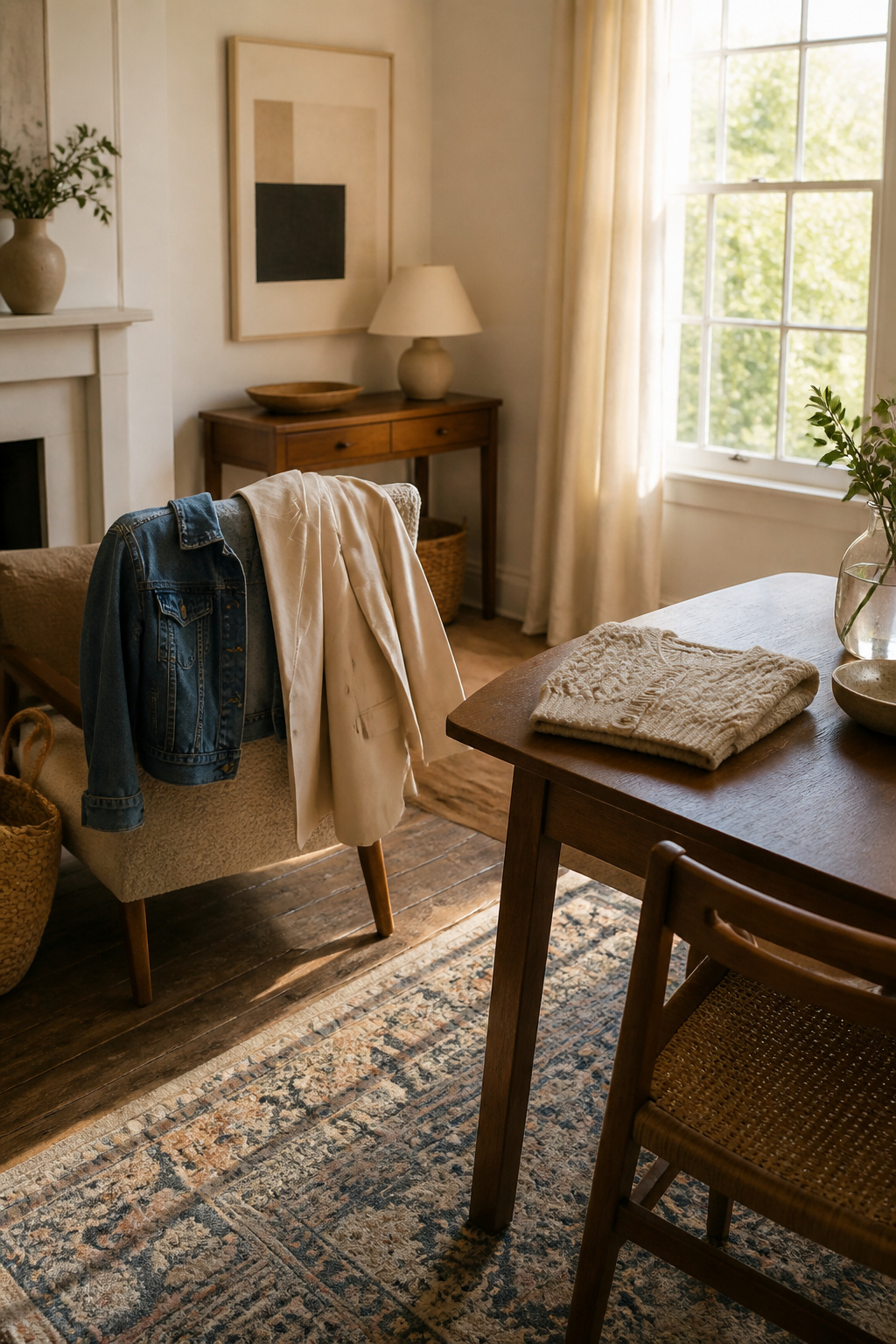A lightweight jacket displayed, suitable for summer layering.
