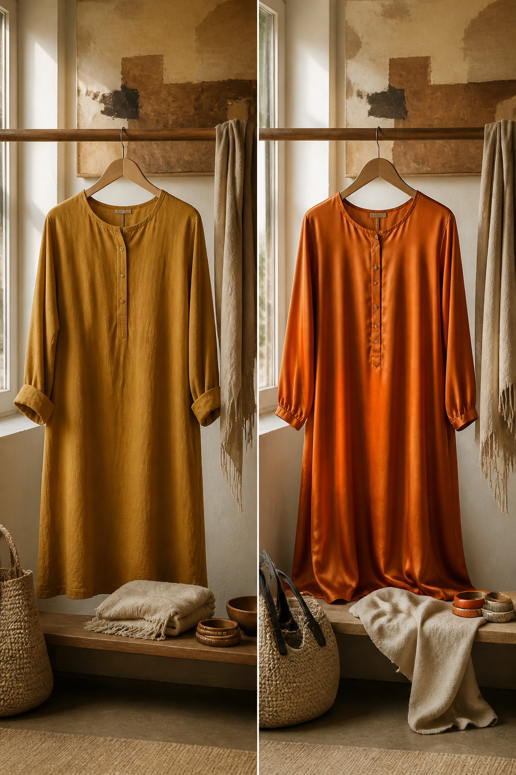 A simple garment in muted tones displayed against a neutral background.
