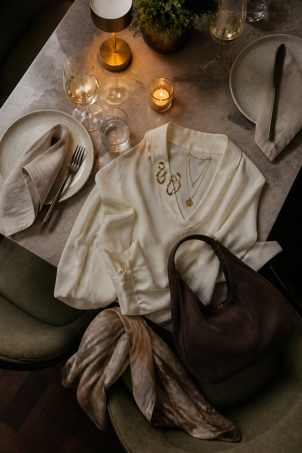 A selection of accessories for fall date night outfits displayed.