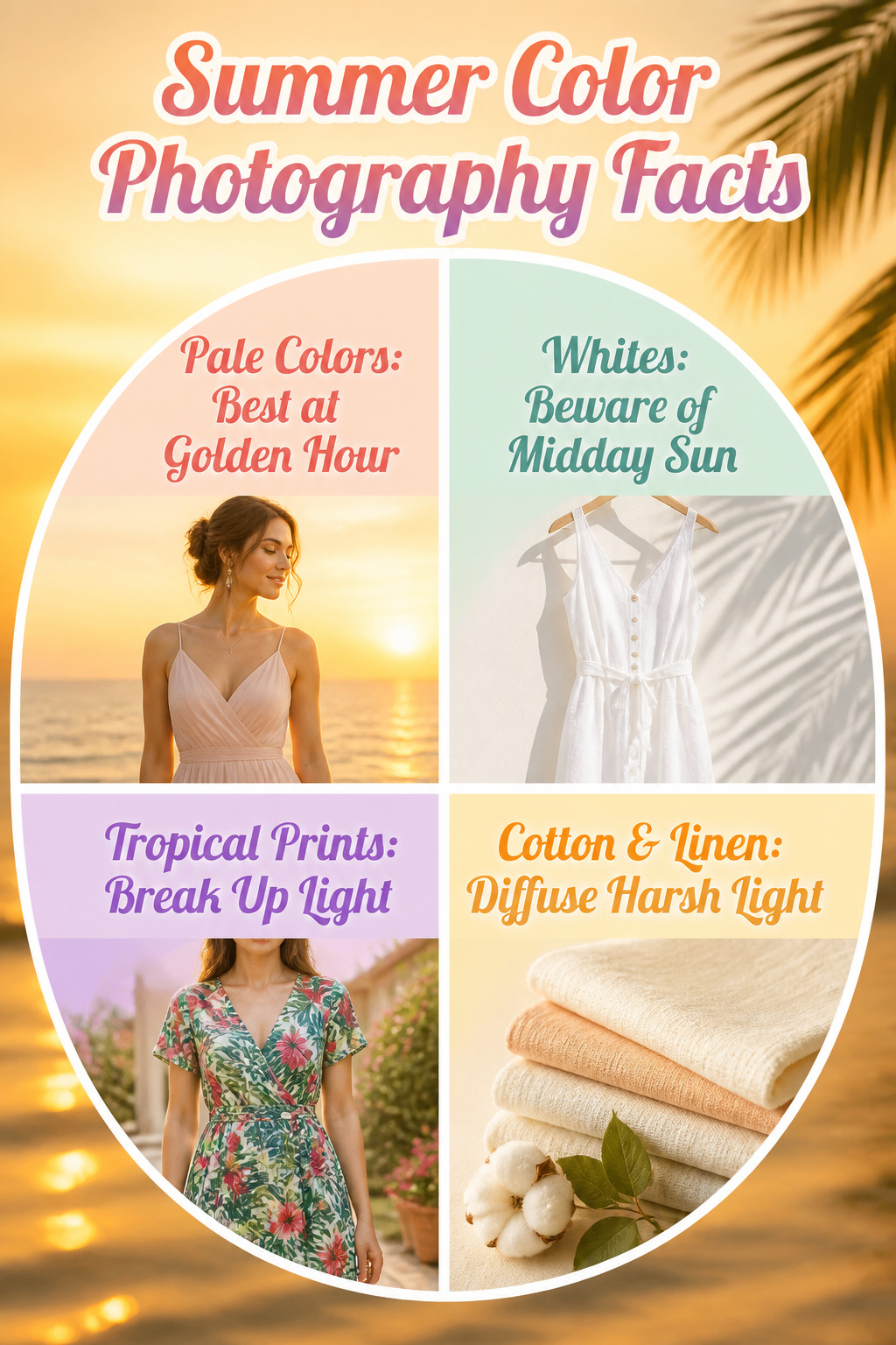 An illustration of summer color photography facts.