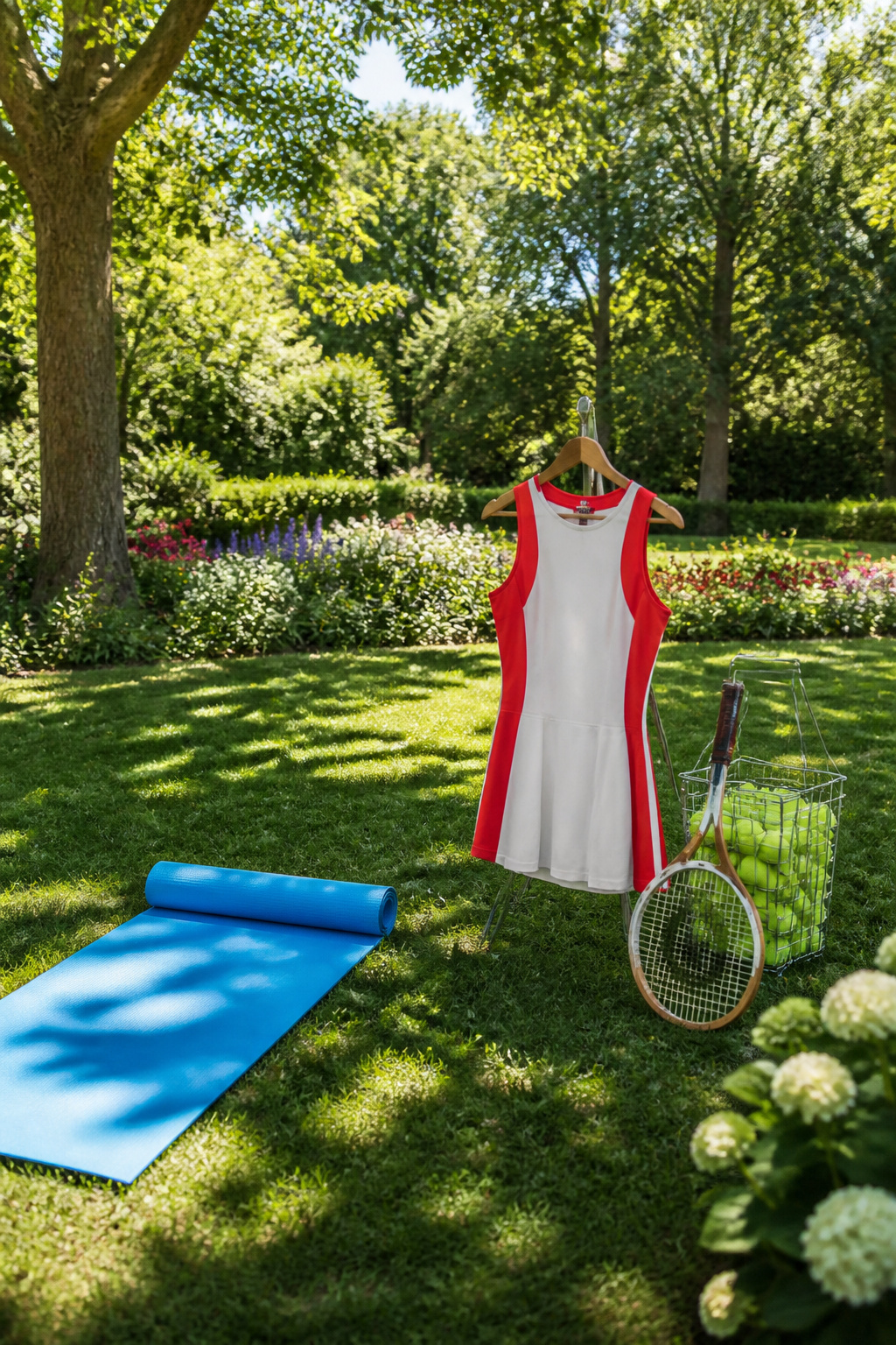 Model in a tennis dress styled for everyday wear.
