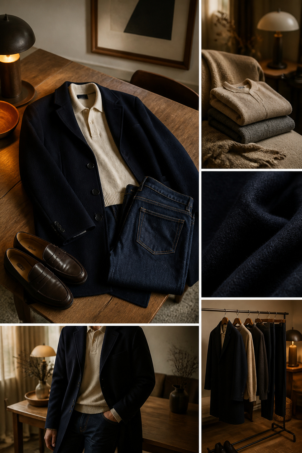 An informational graphic showing outfit combinations for winter.