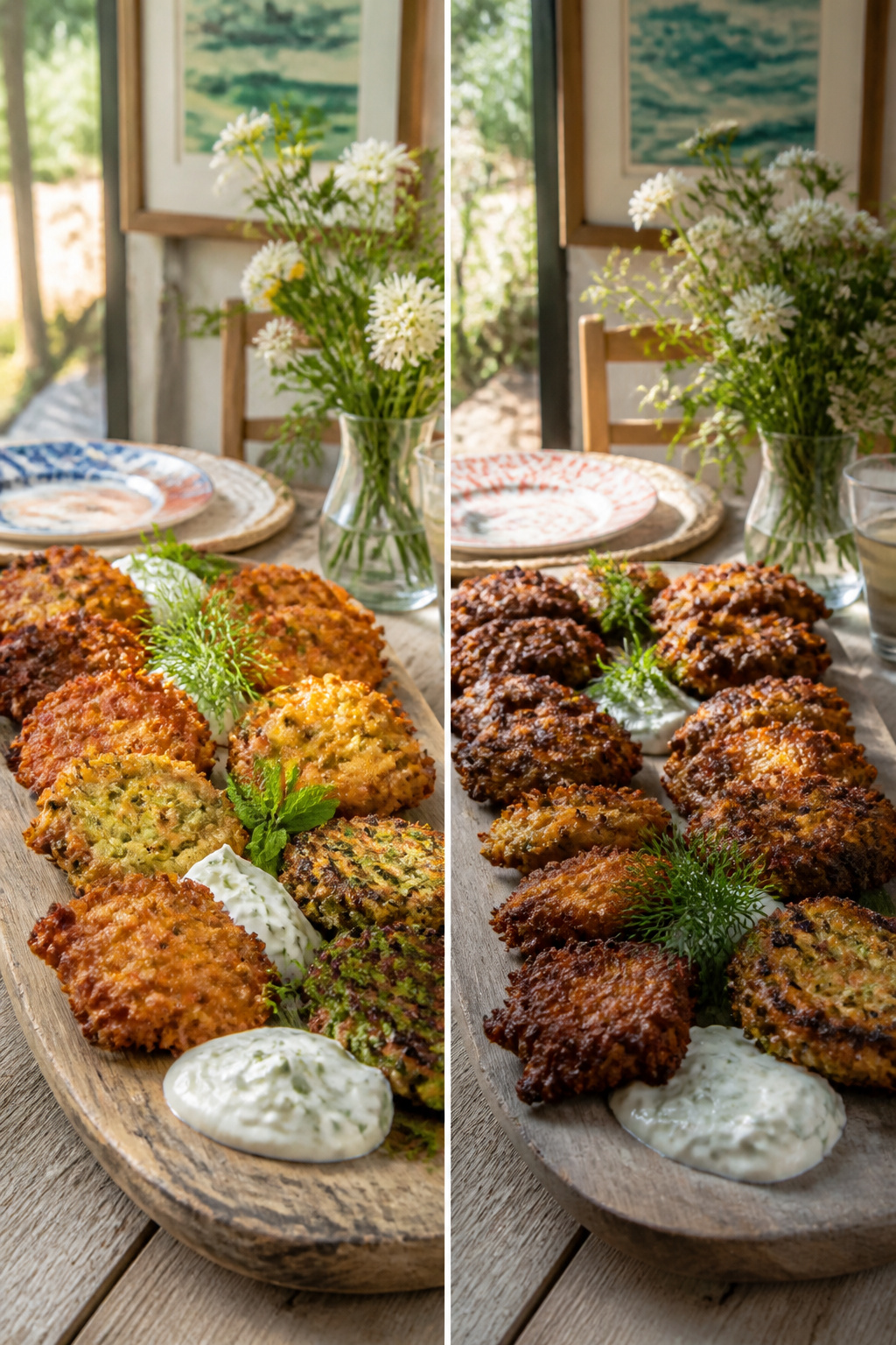 A variety of tomato fritters prepared in different styles and flavors.