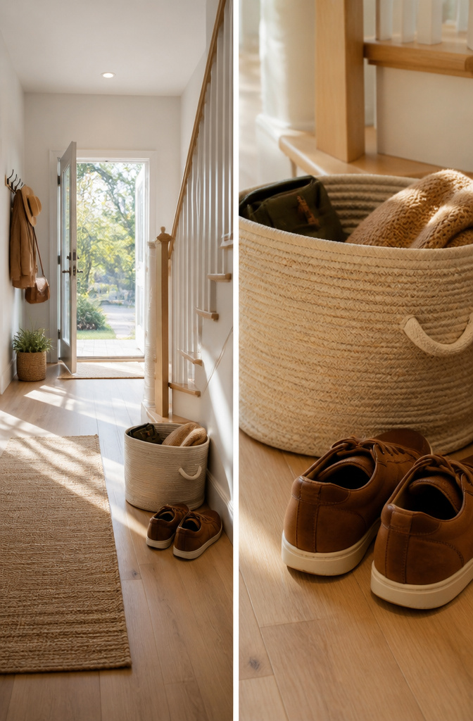 20 Small House Organization Ideas for a Tidier 2026 20 A person organizing items in a small living room.