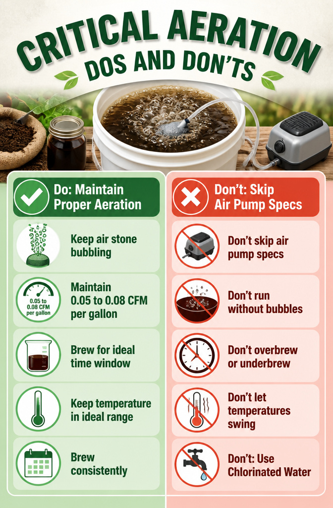 Information image titled 'Critical Aeration Dos and Don'ts'.