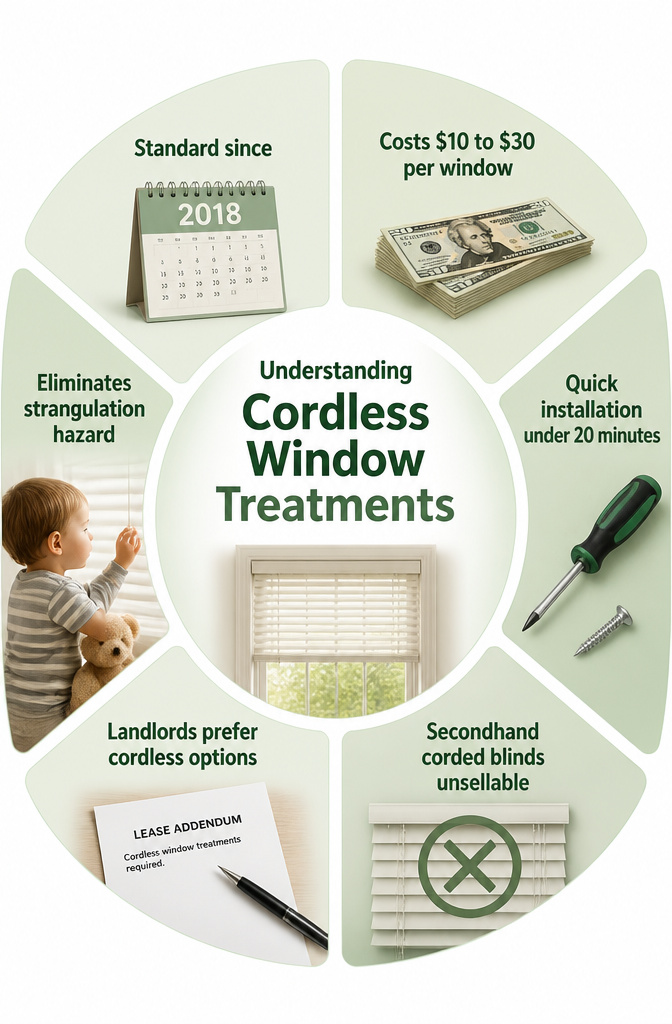 13 Small Window Cover Ideas for Every Budget and Space in 2026 17 Illustration explaining cordless window treatment mechanisms.