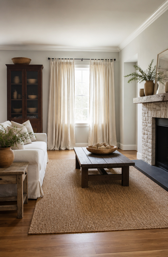 13 Small Window Cover Ideas for Every Budget and Space in 2026 10 Canvas drop cloths used as curtains on a small window.