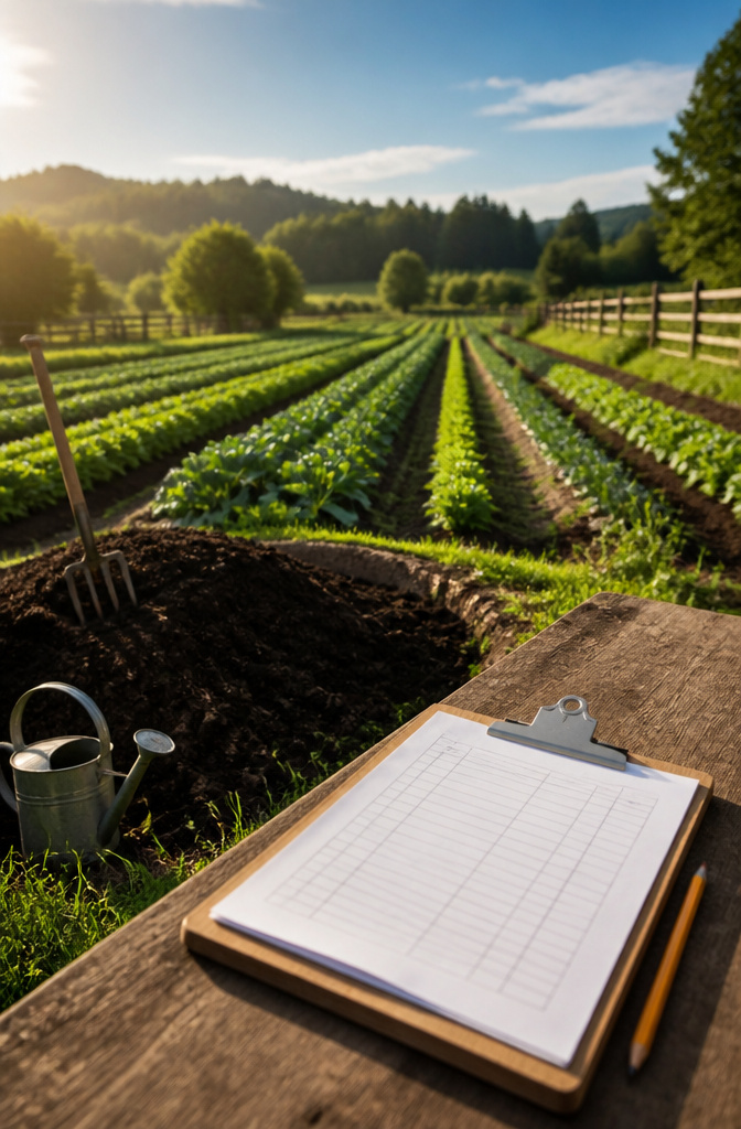 What Does Organic Mean? 6 Ways the USDA Label Actually Works 3 Healthy organic farm with a clipboard and diverse crops.