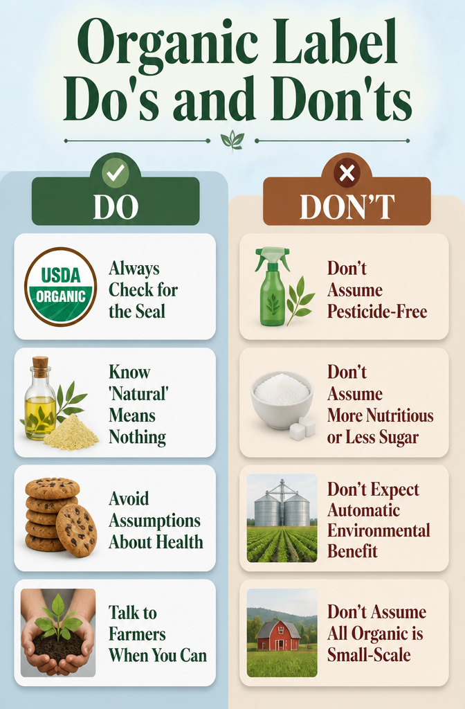 What Does Organic Mean? 6 Ways the USDA Label Actually Works 9 Information image titled 'Organic Label Do's and Don'ts'.