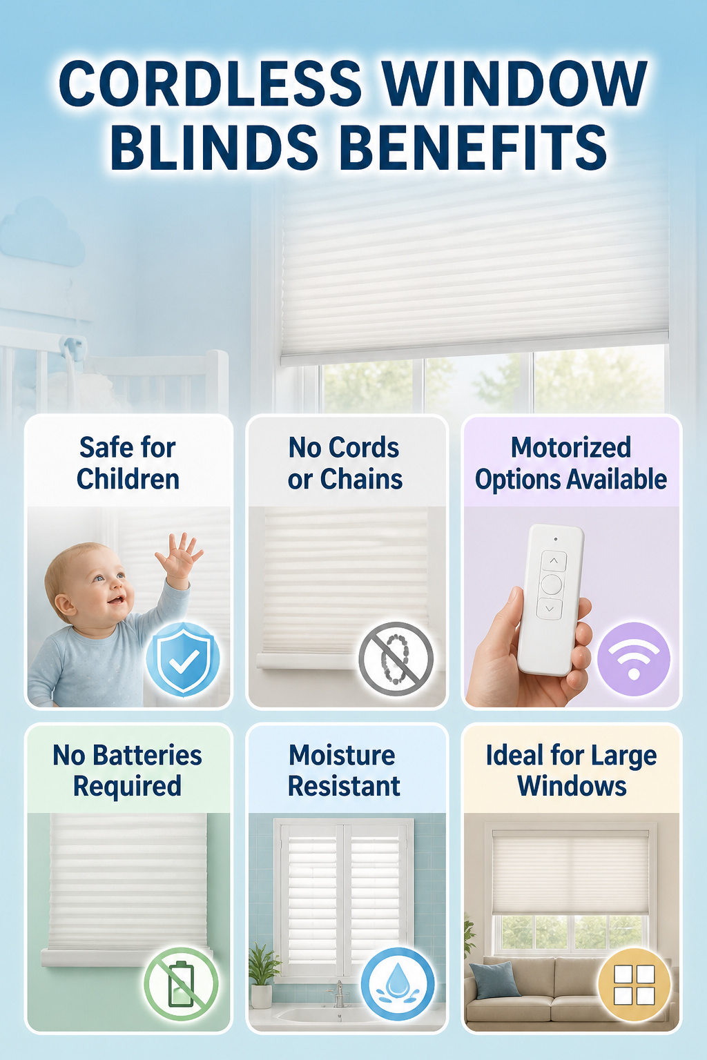 9 Blinds for Windows Ideas for Every Room in 2026 10 Cordless window blinds with a spring-loaded mechanism in a light room.