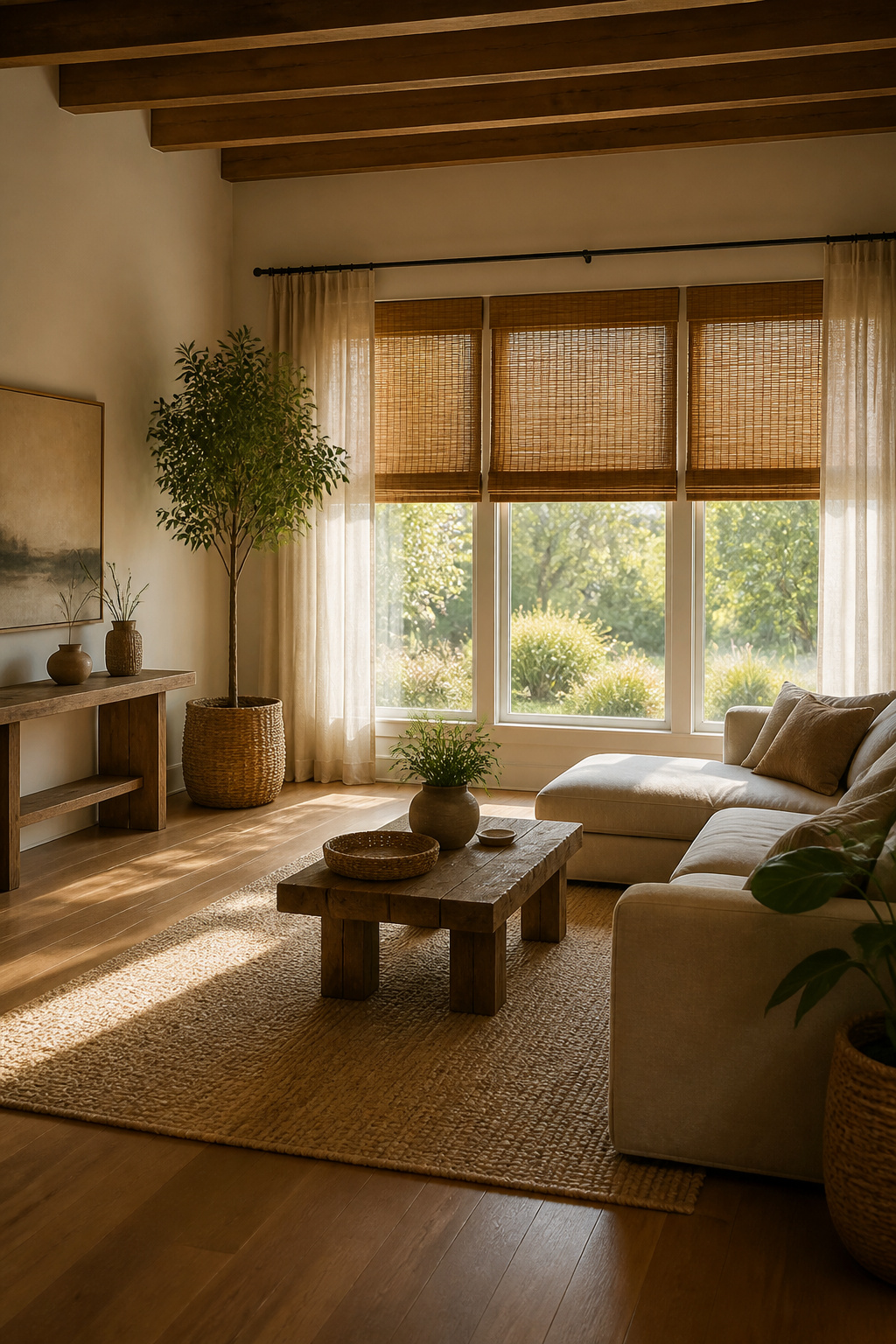 Fabric Window Shades: What to Know Before Buying for 2026 3 Natural woven shades displaying their grain and texture.