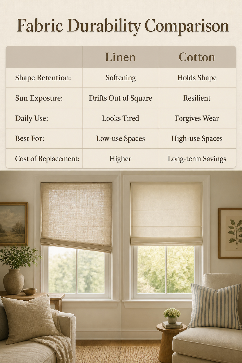 Fabric Window Shades: What to Know Before Buying for 2026 7 Comparison image of fabric durability for window shades.