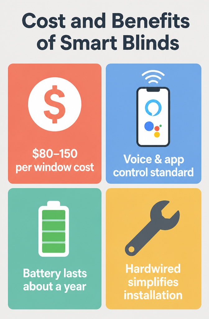 An infographic detailing the costs of smart blinds.