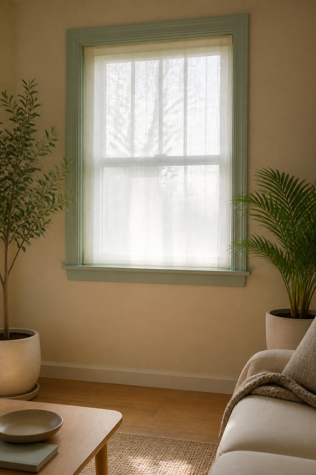 10 Small Window Ideas for 2026: Shades, Shutters & Curtains 2 Small window dressed with sheer shades for soft light.