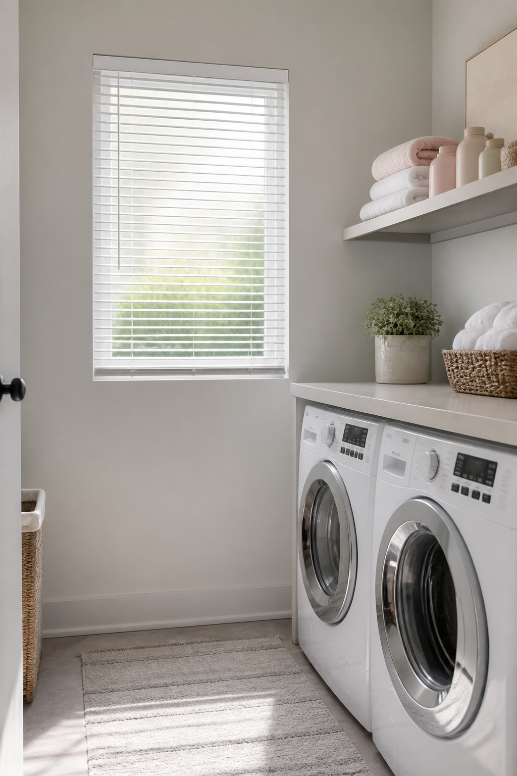 10 Small Window Ideas for 2026: Shades, Shutters & Curtains 7 Small window with low-profile mini blinds.