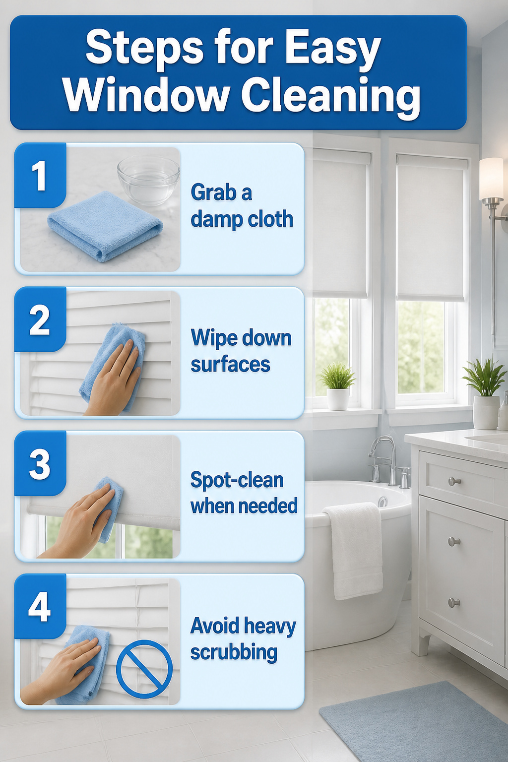 12 Small Window Privacy Ideas: Blinds, Shades, Film & More 15 Cleaning process for non-porous window treatments.