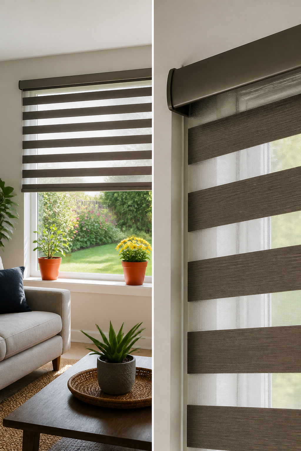 11 Striped Window Blind Styles, Ideas & Photos for 2026 14 Illustration showing outside, frame, and inside mount options for blinds.