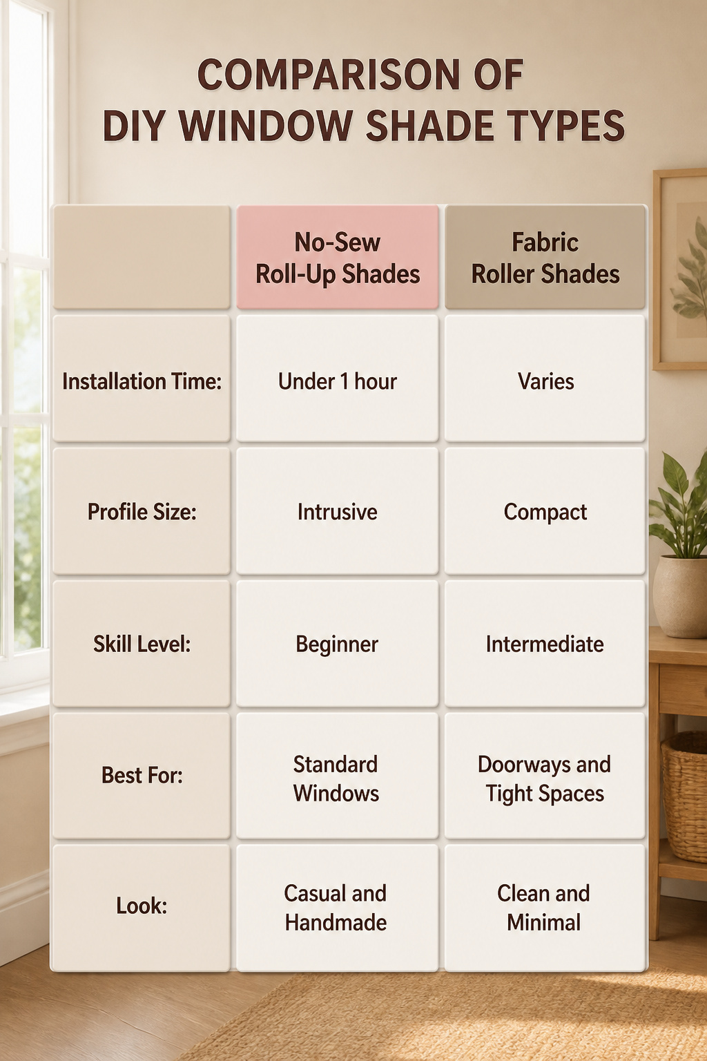 How to Make DIY Window Blinds: A 6-Step Guide for 2026 8 An informational graphic comparing various types of DIY window shades.