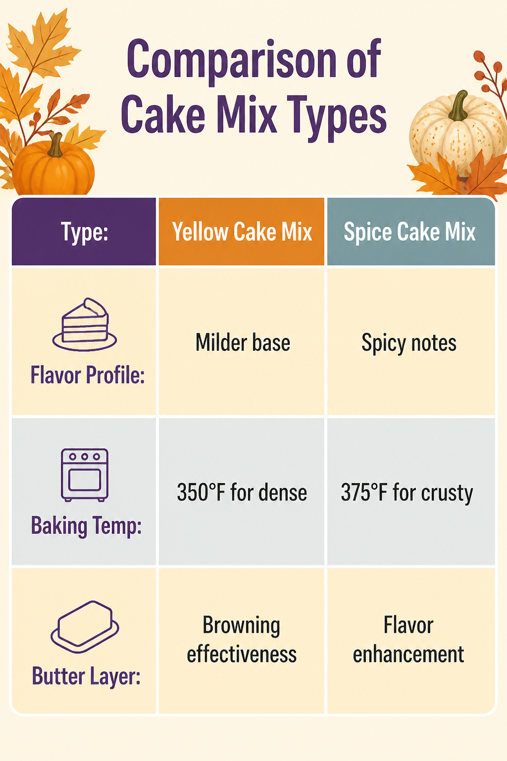 Pumpkin Dump Cake Recipe with Cake Mix 4 Different types of cake mix displayed for comparison.
