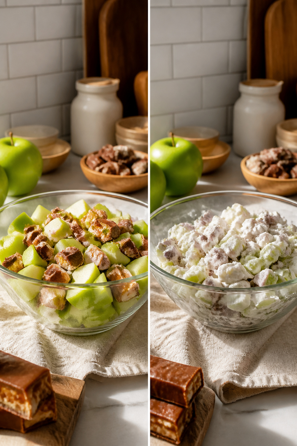 Snickers Salad Recipe with Apples, Pudding & Cool Whip 3 A selection of green apples suitable for snickers salad.