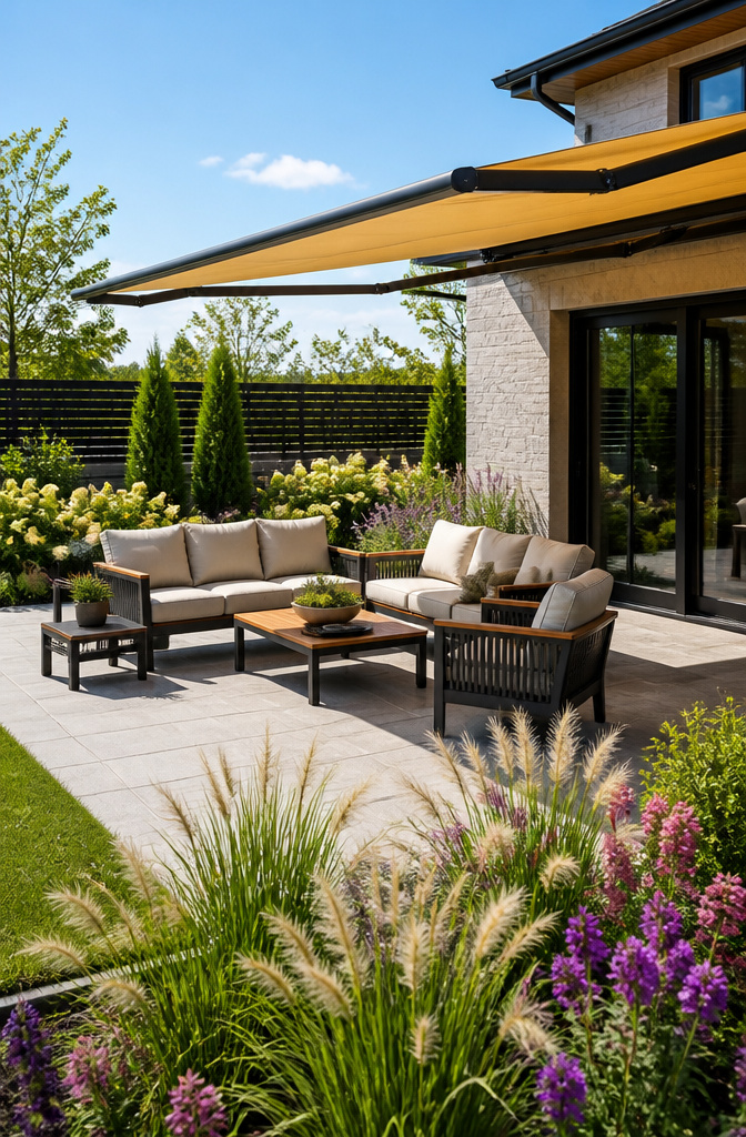 Melrose 6-person patio seating featuring a sofa, loveseat, and armchair.
