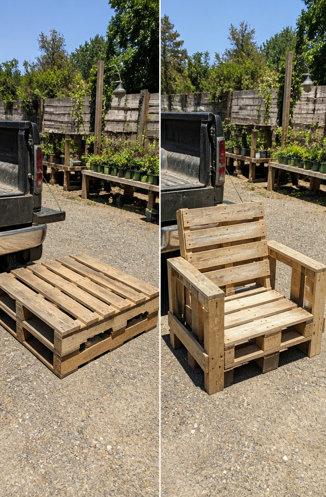 Two standard North American pallets stacked together.