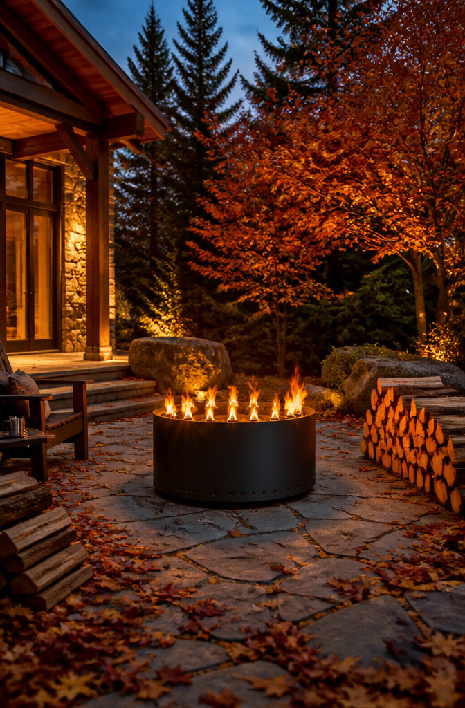 A pile of dry firewood prepared for testing a smokeless fire pit.