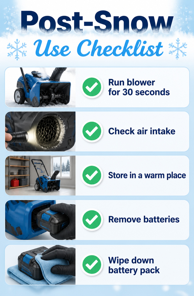 Does a Leaf Blower Work on Snow? 4 Winter Ideas Explained 6 Checklist for post-snow use care of a leaf blower.