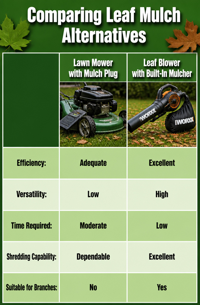 A comparison of different methods for making leaf mulch.