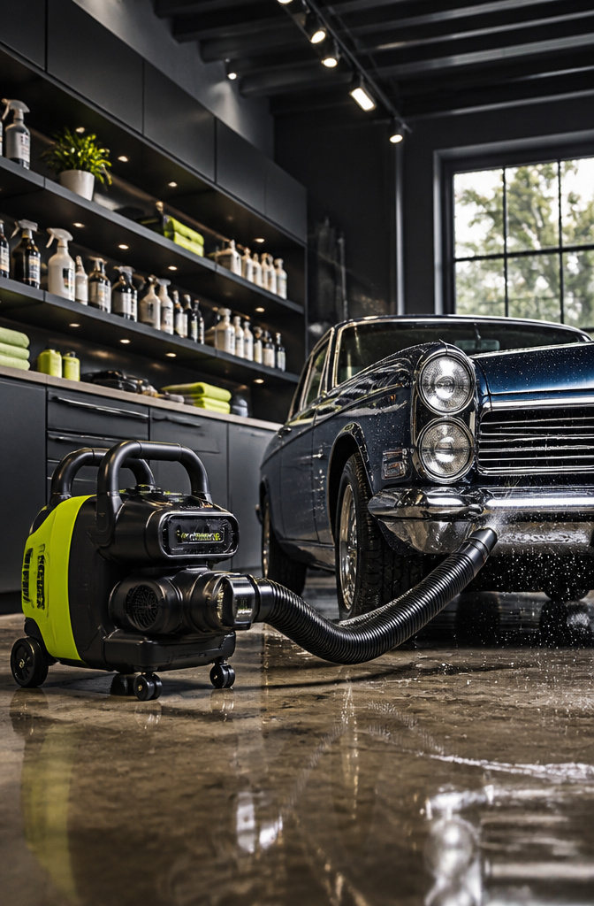 Best Leaf Blower for Car Drying 2026: 10 Options Ranked 7 BigBoi Blower mounted on a wall in a professional shop.