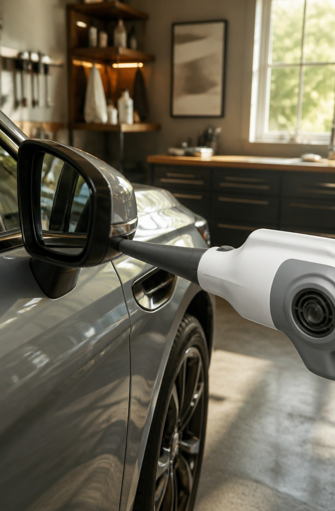 Best Leaf Blower for Car Drying 2026: 10 Options Ranked 9 BLO Air-S Hand Held Dryer in action on a car.
