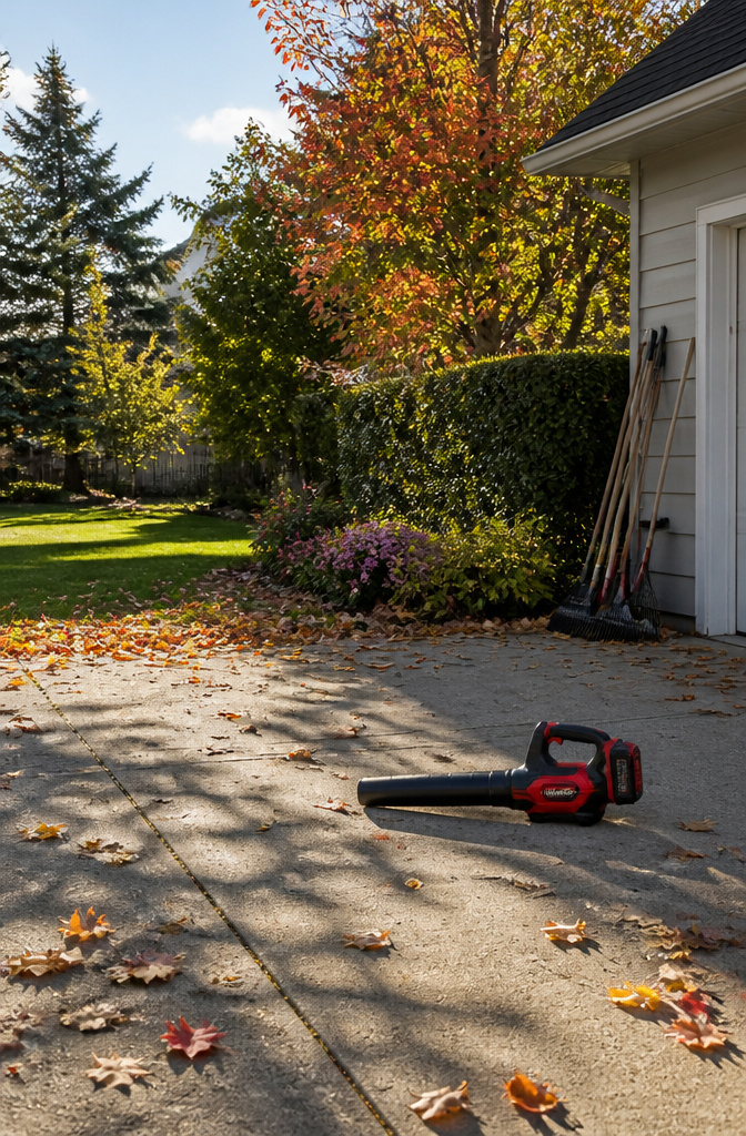 Craftsman V20 RP leaf blower on a driveway.