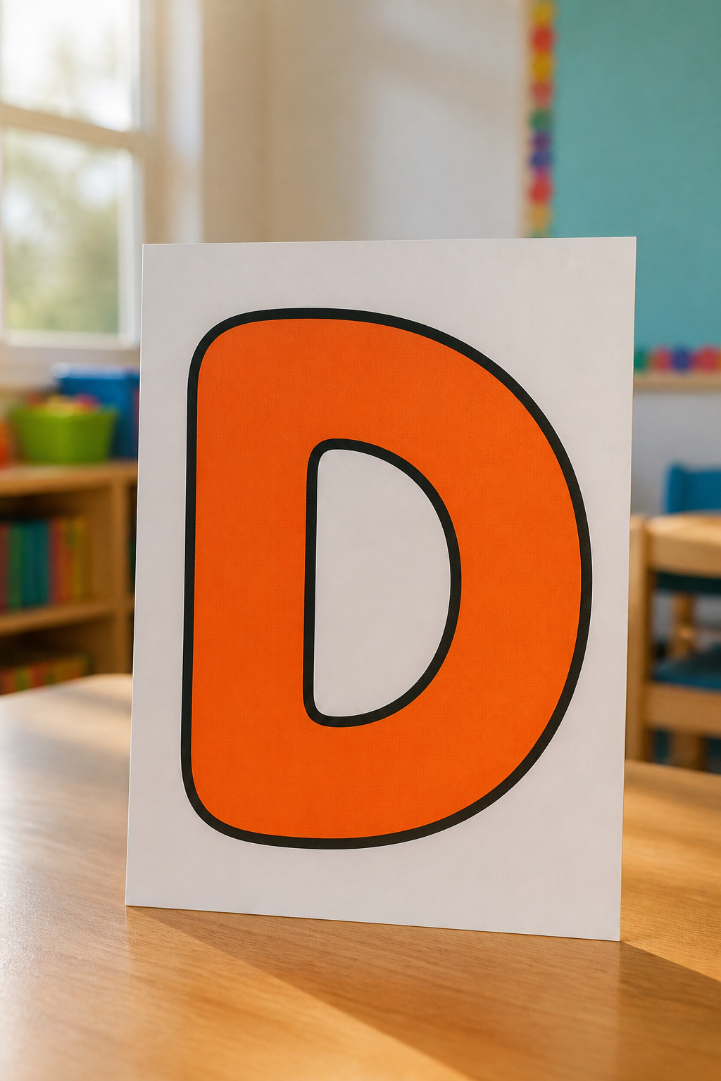 An uppercase bubble letter D template suitable for tracing.