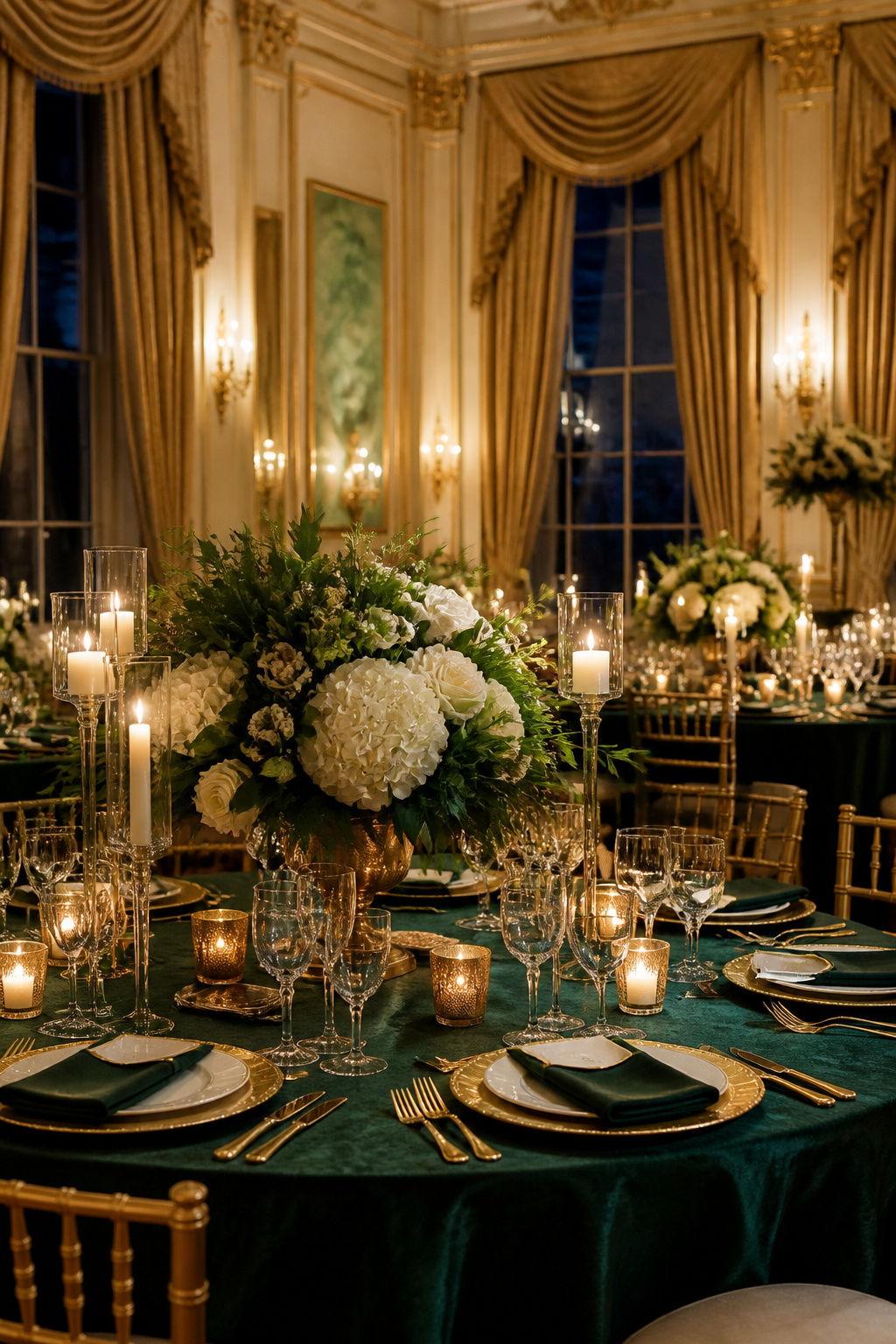 A table setting showing Abigail Caroline at a gala.