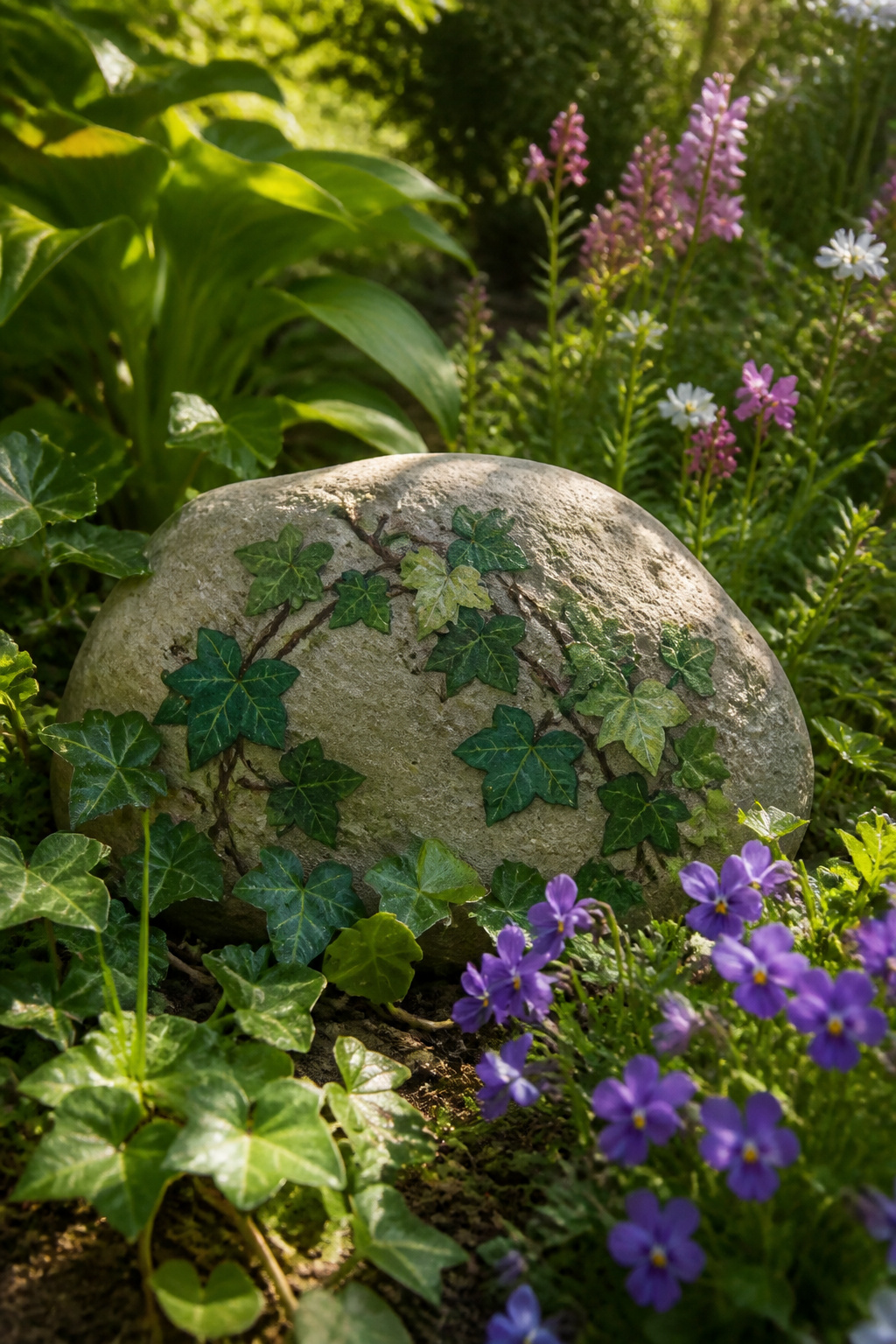 Middle Names for Adalyn: 40 Ideas That Flow 21 A stone with the name Adalyn Ivy in a botanical garden.