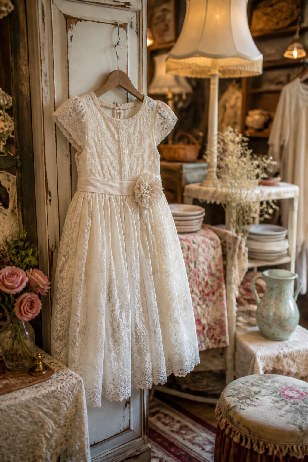 Middle Names for Adalyn: 40 Ideas That Flow 30 A lace dress with the name Adalyn Lacey attached in a vintage shop.