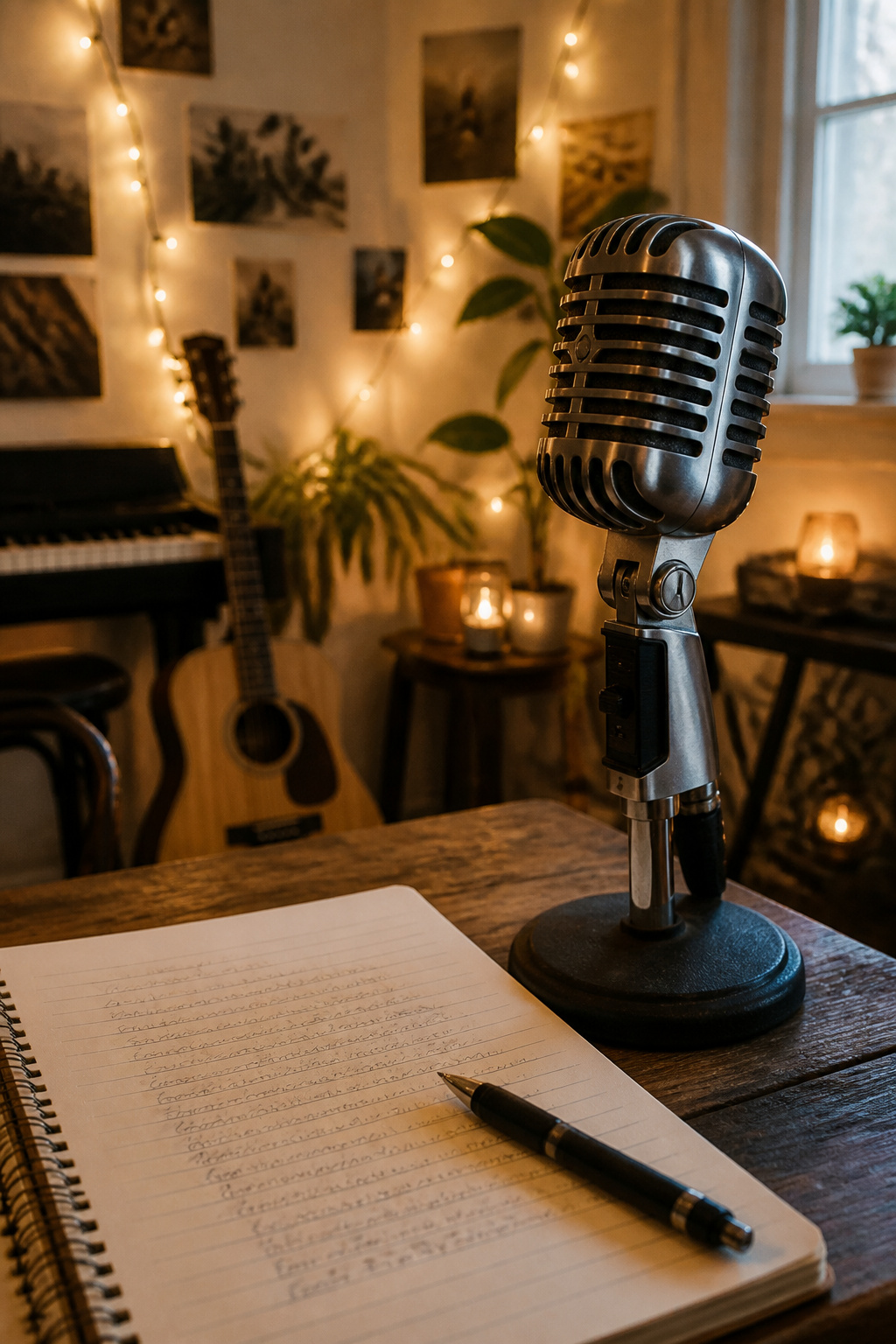 Middle Names for Adalyn: 40 Ideas That Flow 34 A microphone and a sheet with the name Adalyn Lyric in a studio.