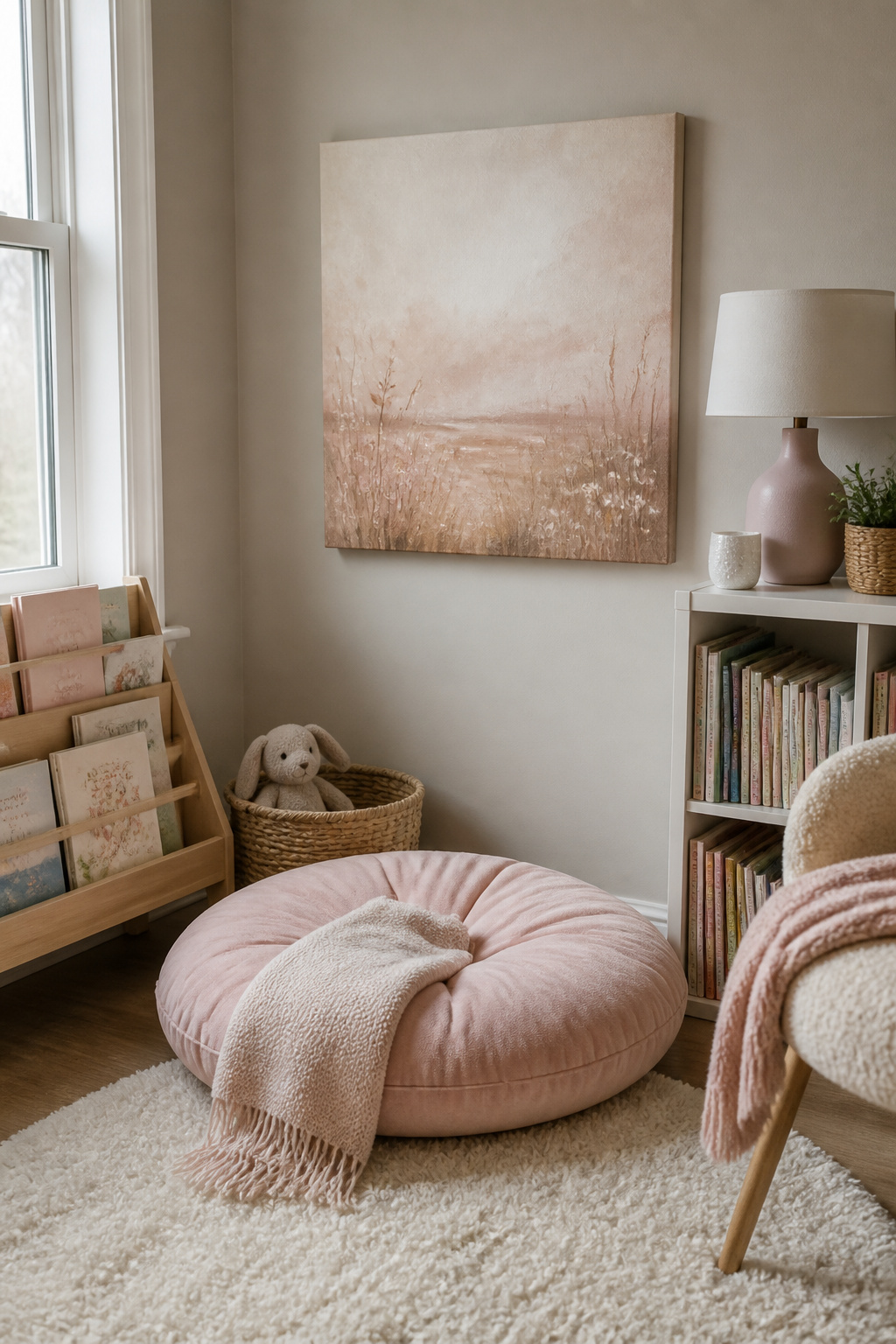 Middle Names for Adalyn: 40 Ideas That Flow 5 A reading nook displays the name Adalyn Mae on a canvas print.