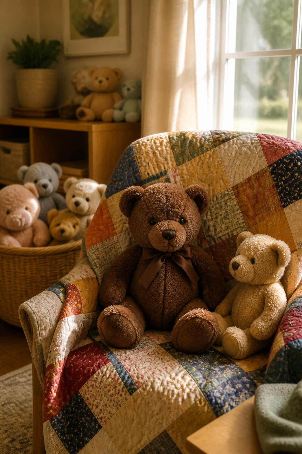 9 Types of Teddy Bear Names for 2026: From Classic to Pop Culture 8 A teddy bear named 'Cocoa' surrounded by colorful plush companions.