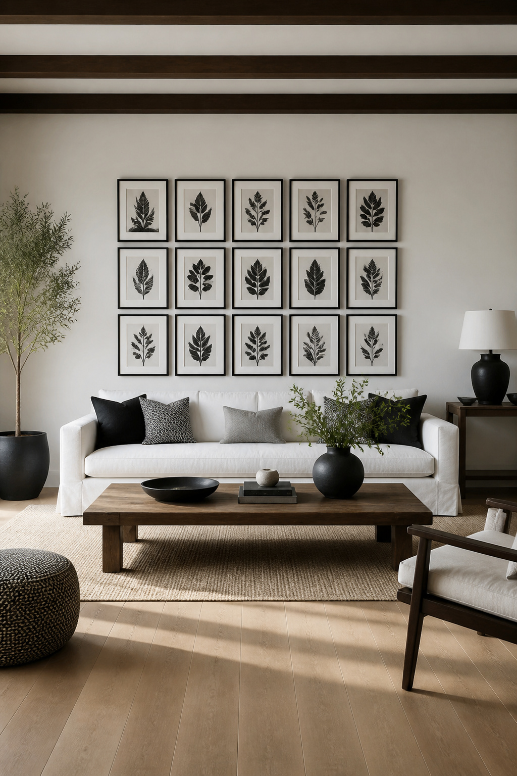 12 Black White Decor Ideas for Every Room in 2026 7 A gallery wall with framed black and white photographs.