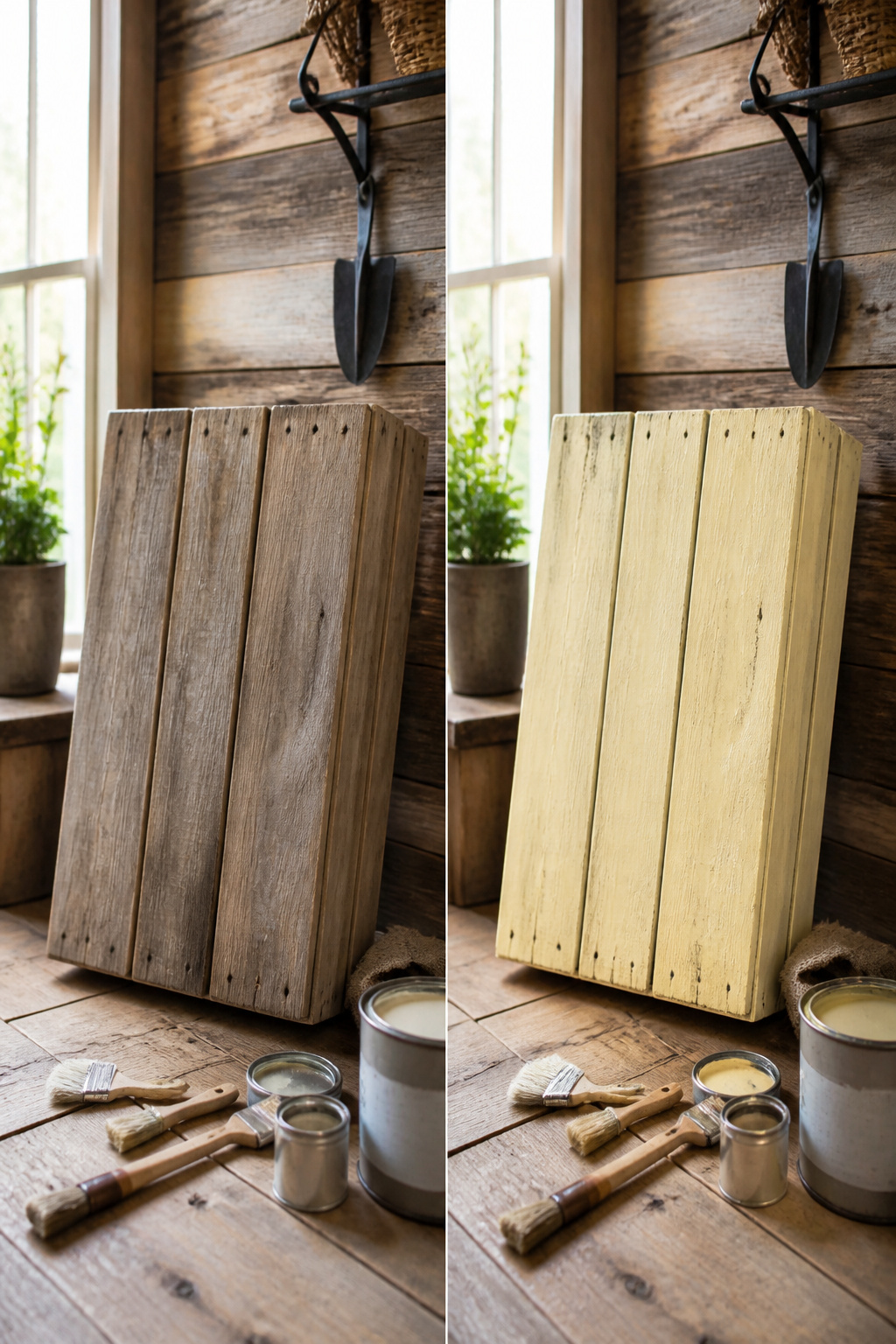 11 Ways to Decorate with Wooden Crates for Any Room 14 A painted wooden crate with a stenciled design.