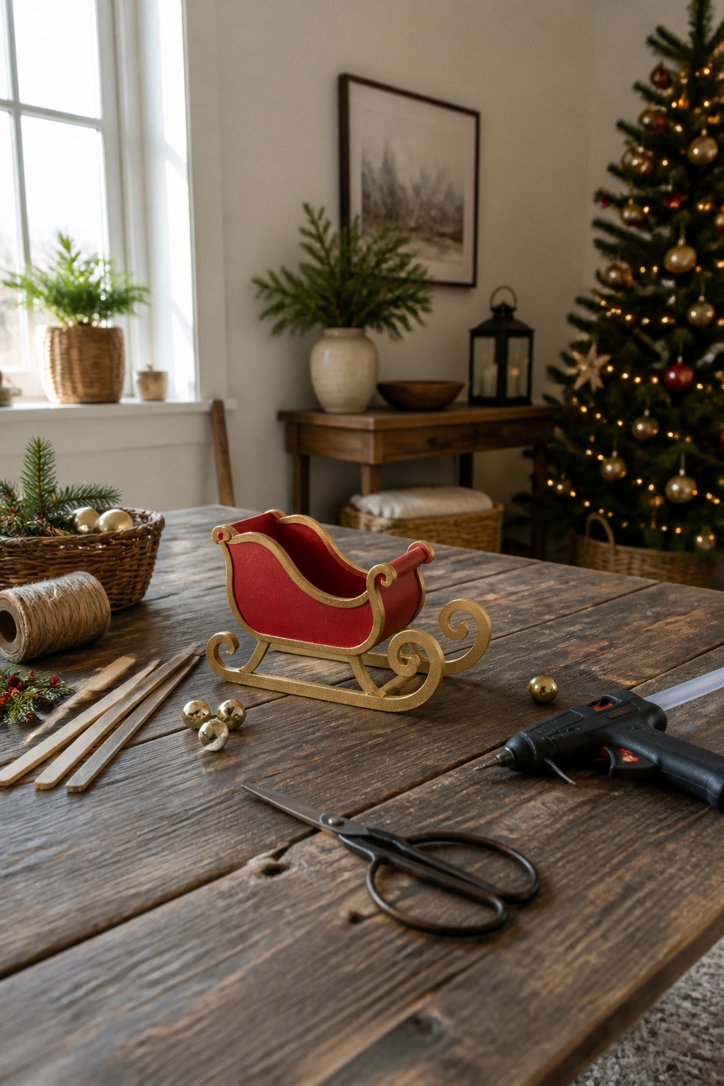 40 DIY Christmas Ornaments to Make in 2026 19 Crafted mini sleigh ornaments with curved runners.