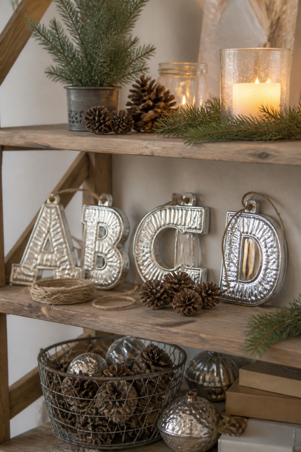 40 DIY Christmas Ornaments to Make in 2026 25 Tin letters cut from baking pans hanging decoratively.